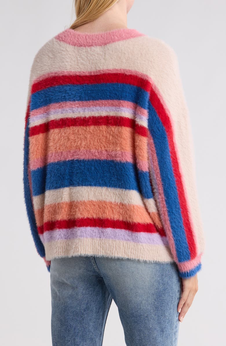 Vigoss Stripe Hair Yarn Crewneck Sweater, Alternate, color, 