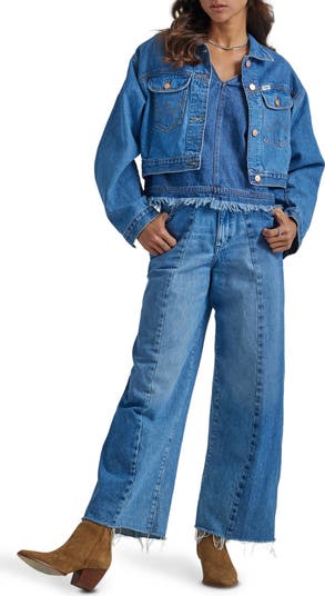 Cowboy Frayed High Waist Barrel Jeans