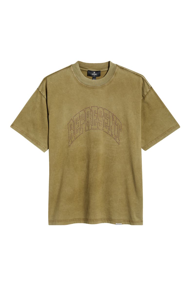 Embellished Stud Logo Cotton Graphic T-Shirt, Alternate, color, VINTAGE KHAKI