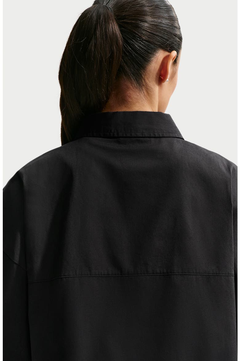 Sportswear Chill Cotton Poplin Oversize Button-Up Shirt, Alternate, color, BLACK/ SUMMIT WHITE