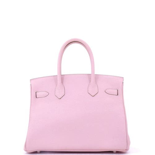 Pre-owned Hermes Hermes Birkin Handbag Pink Clemence With Palladium Hardware 30 In Purple