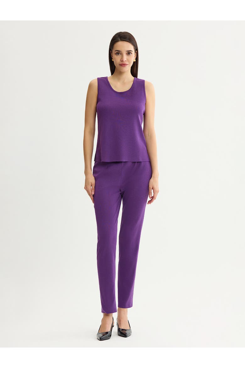Double Scoop Neck Mylana Knit Tank, Alternate, color, Fresh Purple
