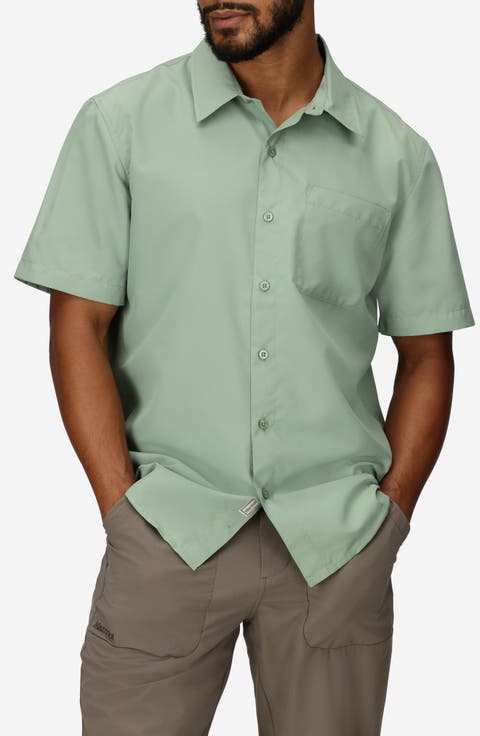 AirExchange SolarShield UPF Short Sleeve Button-Up Shirt