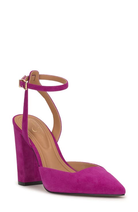 Nazela Pointed Toe Ankle Strap Pump