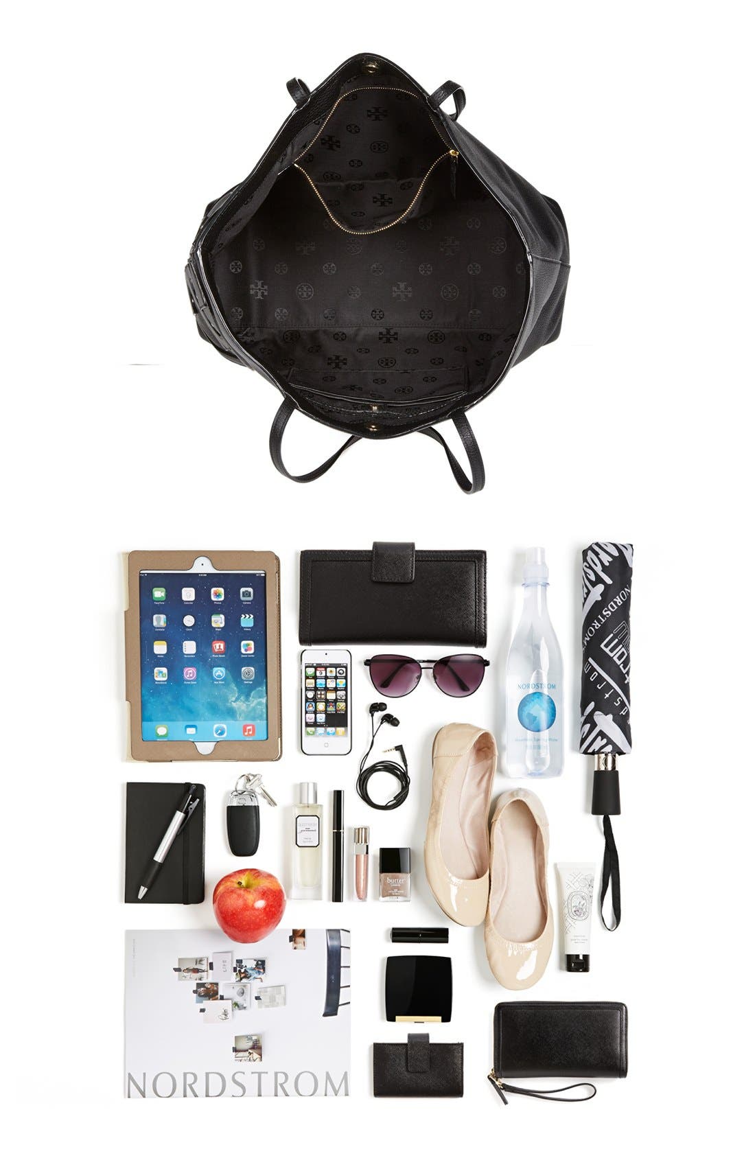 Tory Burch 'All T' Leather Tote, Alternate, color, 