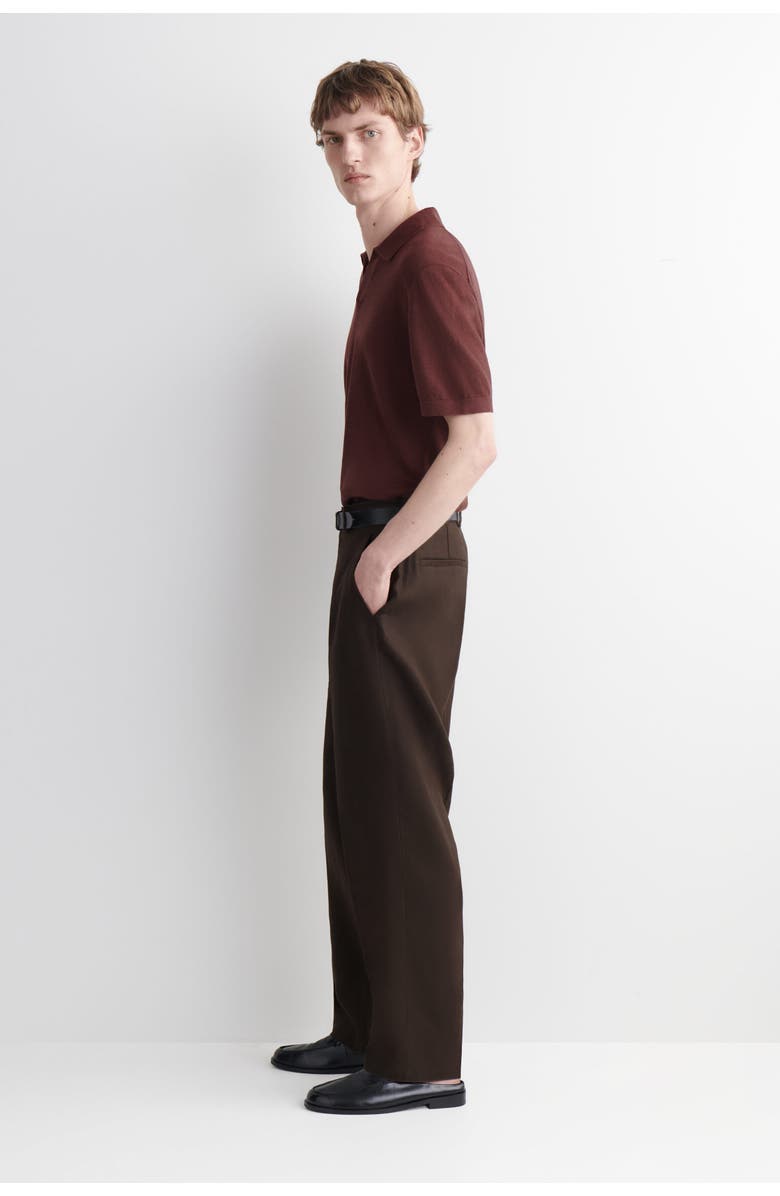 COS Relaxed Linen Tapered Pants, Alternate, color, Dark Brown