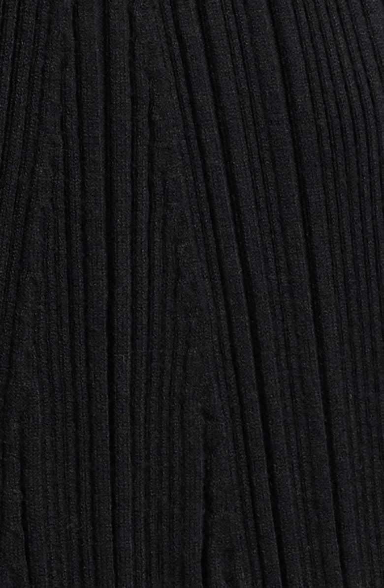 Elie Tahari The Emmie Rhinestone Detail Long Sleeve Knit Dress, Alternate, color, Noir