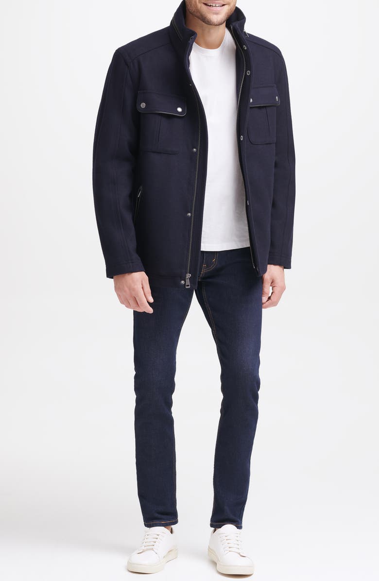Cole Haan Signature Cole Haan Melton Coat, Alternate, color, Navy