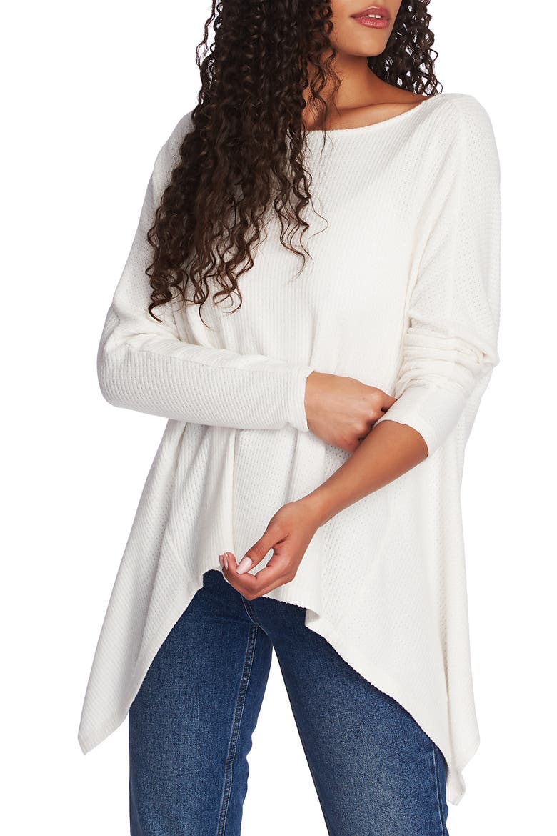 Knot Back Waffle Knit Top, Main, color, SOFT ECRU