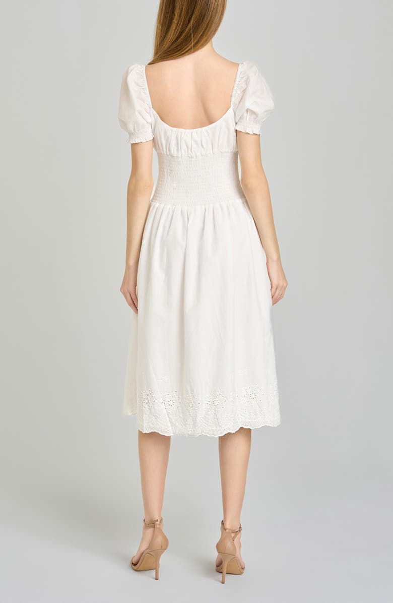 WAYF x Hannah Lovey Porter Dahlia Eyelet Detail Cotton Dress, Alternate, color, 