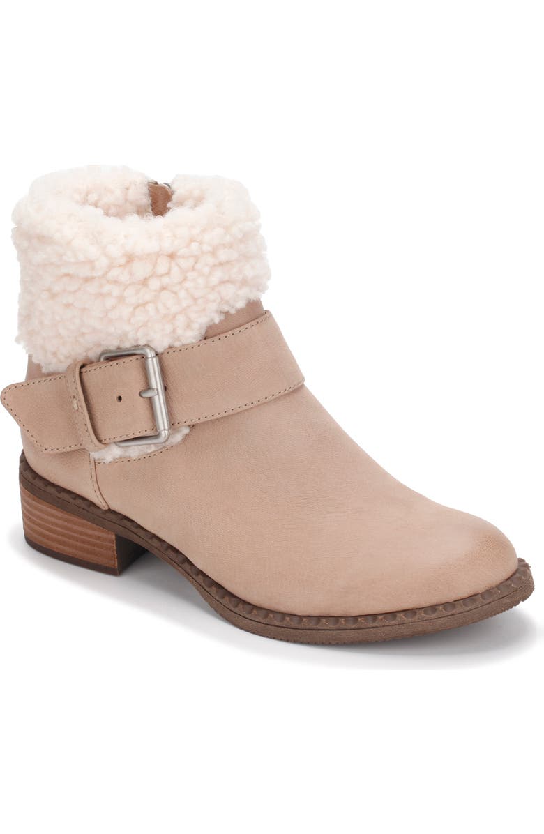 Gentle Souls Signature Slit Faux Shearling Moto Bootie, Main, color,