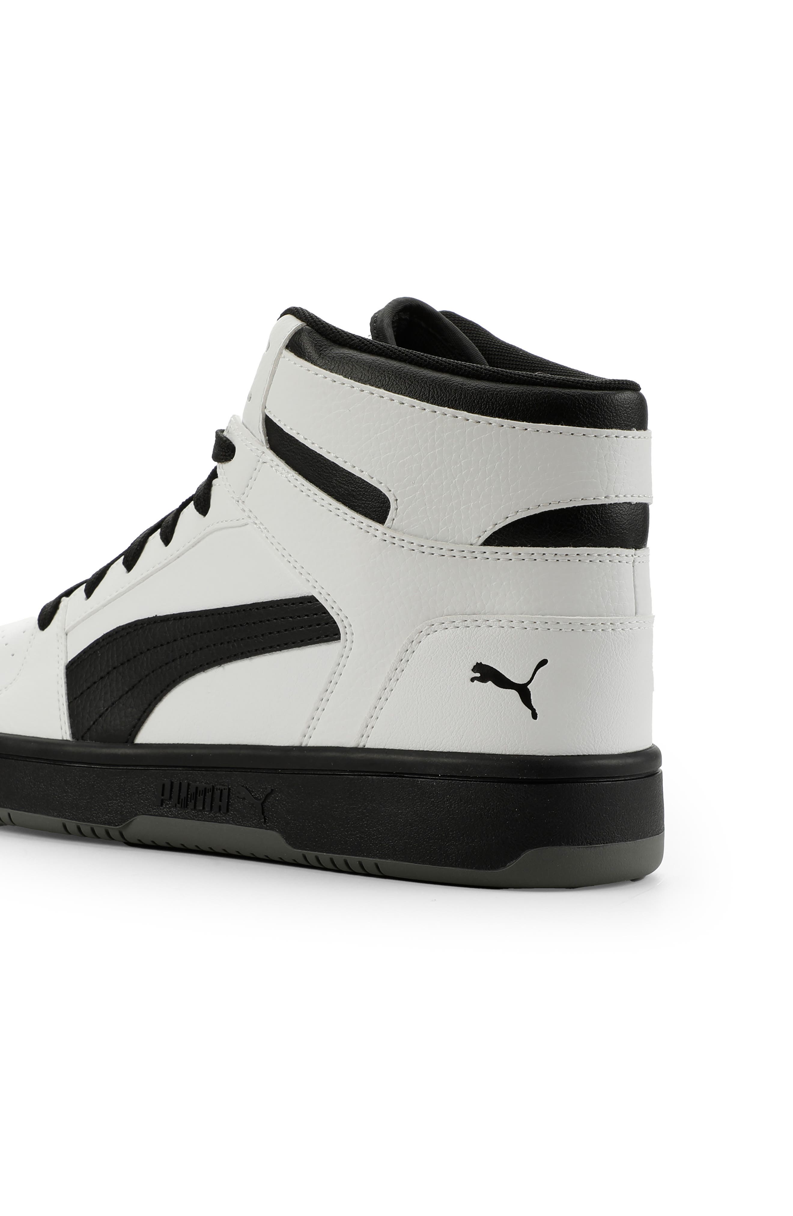 Rebound Layup Mesh High Top Sneaker, Alternate, color, PUMA WHITE/ PUMA BLACK/ GRAY