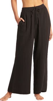 Sea Level Sunset Beach High Waist Cotton Gauze Cover-Up Pants