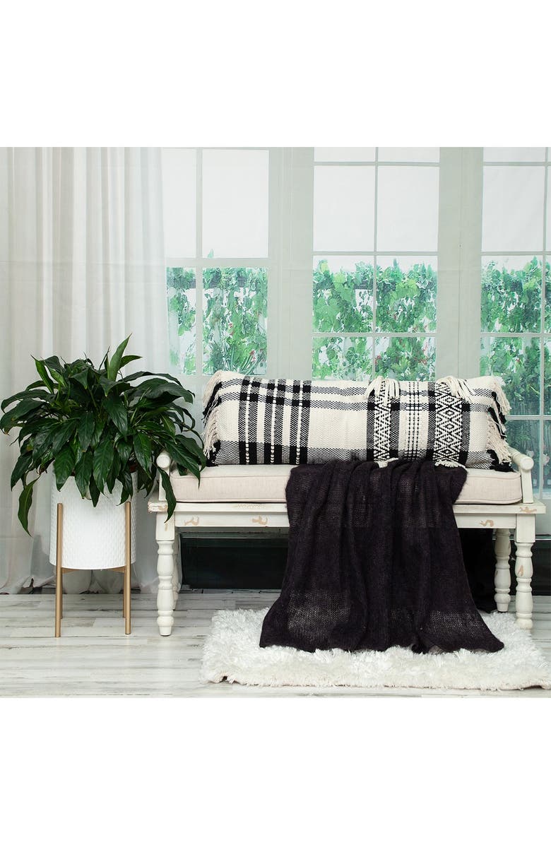 PARKLAND COLLECTION Minos Transitional White Lumbar Throw Pillow, Main, color, White