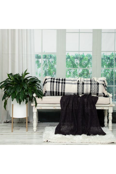 Minos Transitional White Lumbar Throw Pillow