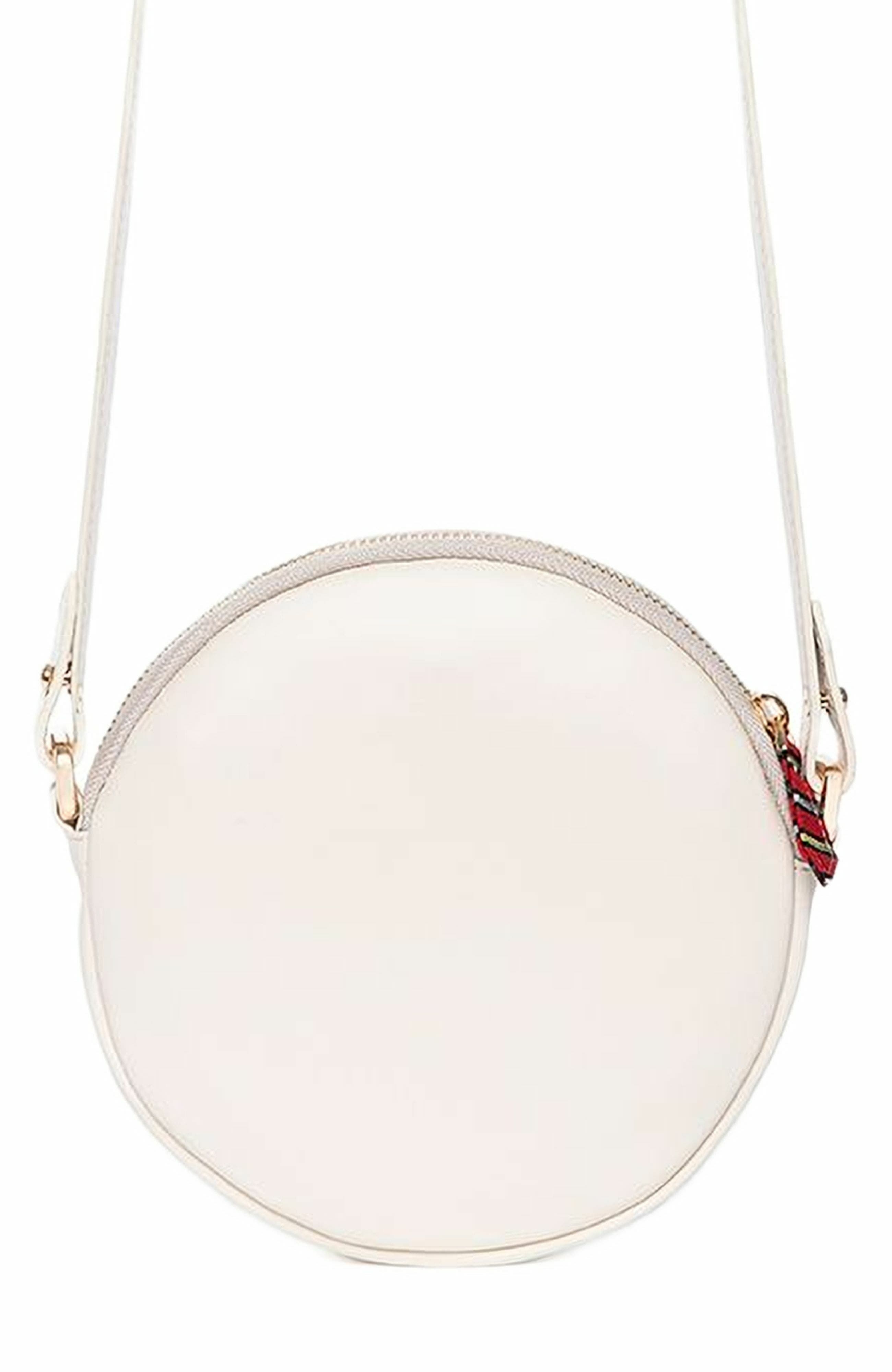 K'ai & Vrosi Genuine Leather & Striped Fabric Pattern Crossbody Bag, Alternate, color, Beige