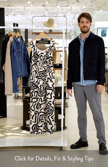 【海外限定】REISSドレス☆Akari Linen-Blend Printed Shirred M Reiss Akari Printed Midi-Dress | Saks Fifth Avenue