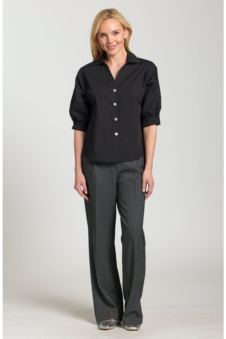 Blouson Sleeve Shirt, Alternate, color, BLACK