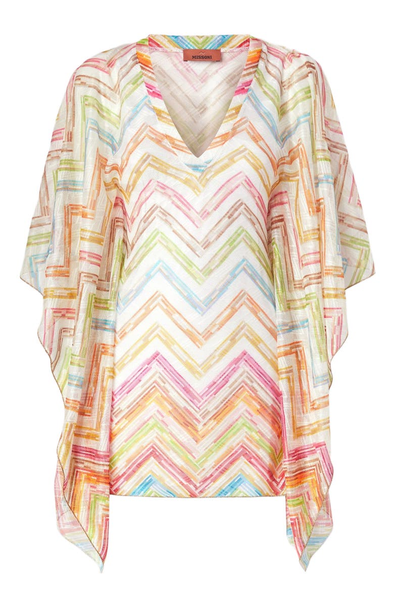 Missoni Short Covered Up Caftan In Printed Tulle, Alternate, color, Multicoloured