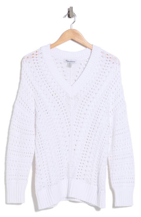 Beachy Open Stitch Cotton Sweater