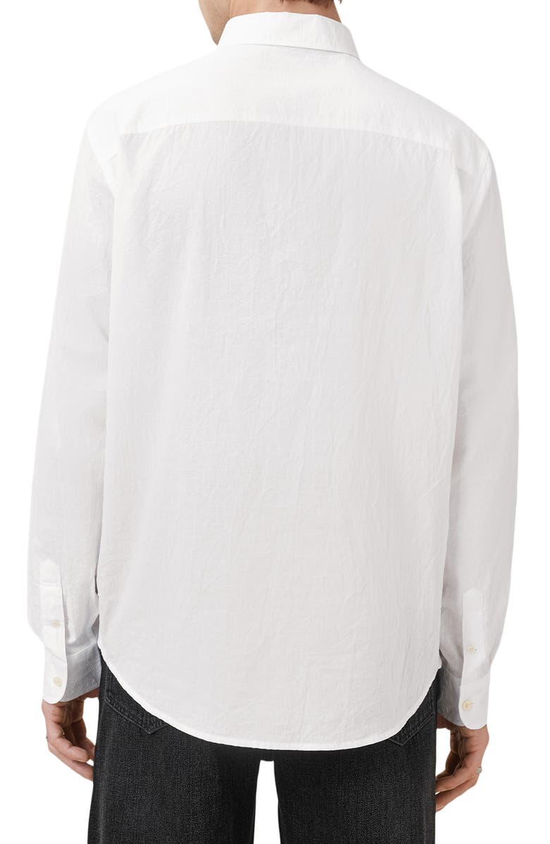 AllSaints Cassis Linen Blend Button-Up Shirt, Alternate, color, 