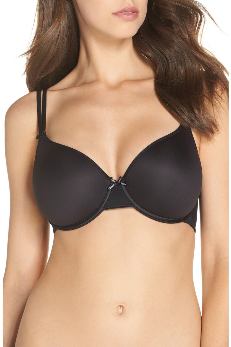 Basic Invisible Smooth Support T-Shirt Bra, Main, color, BLACK