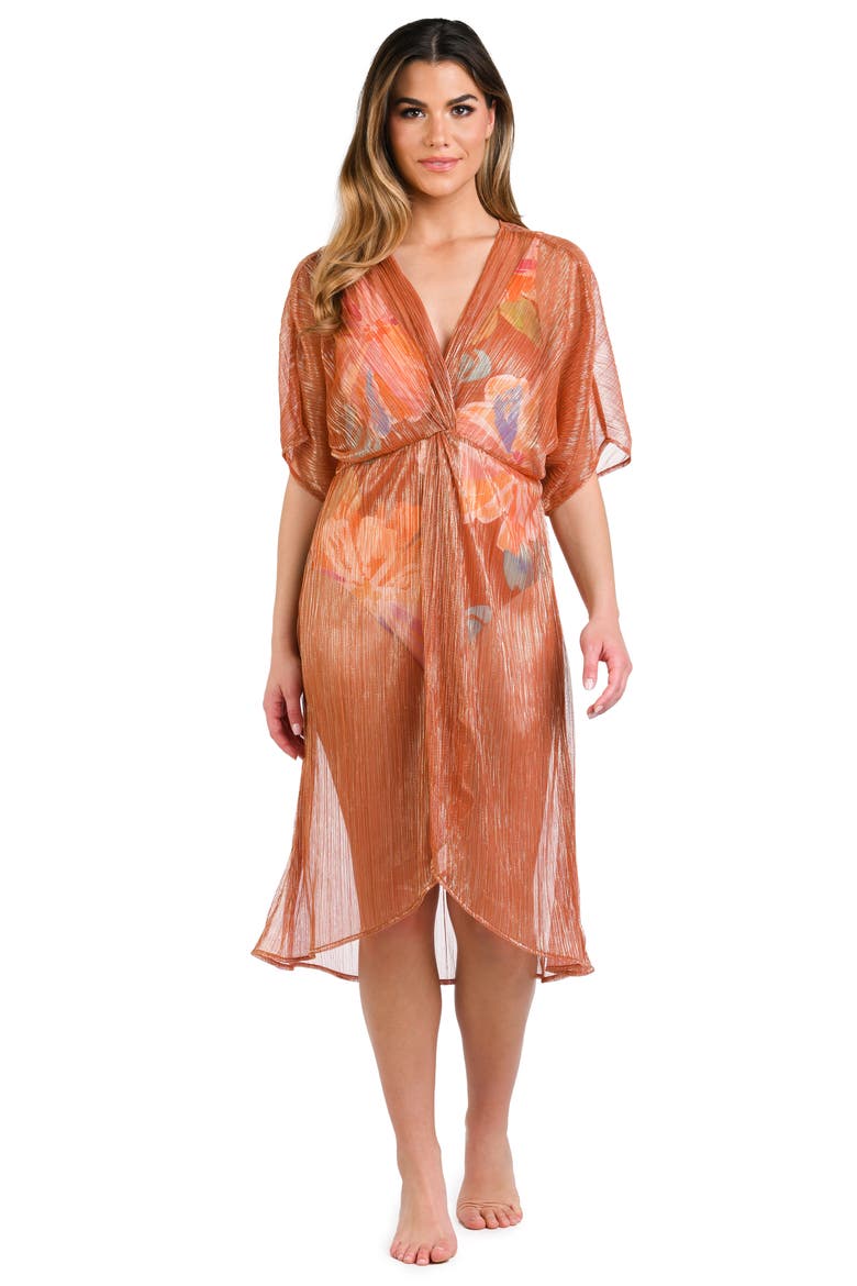 Golden Hour Twist Front Cover-Up Dress, Alternate, color, COPPER