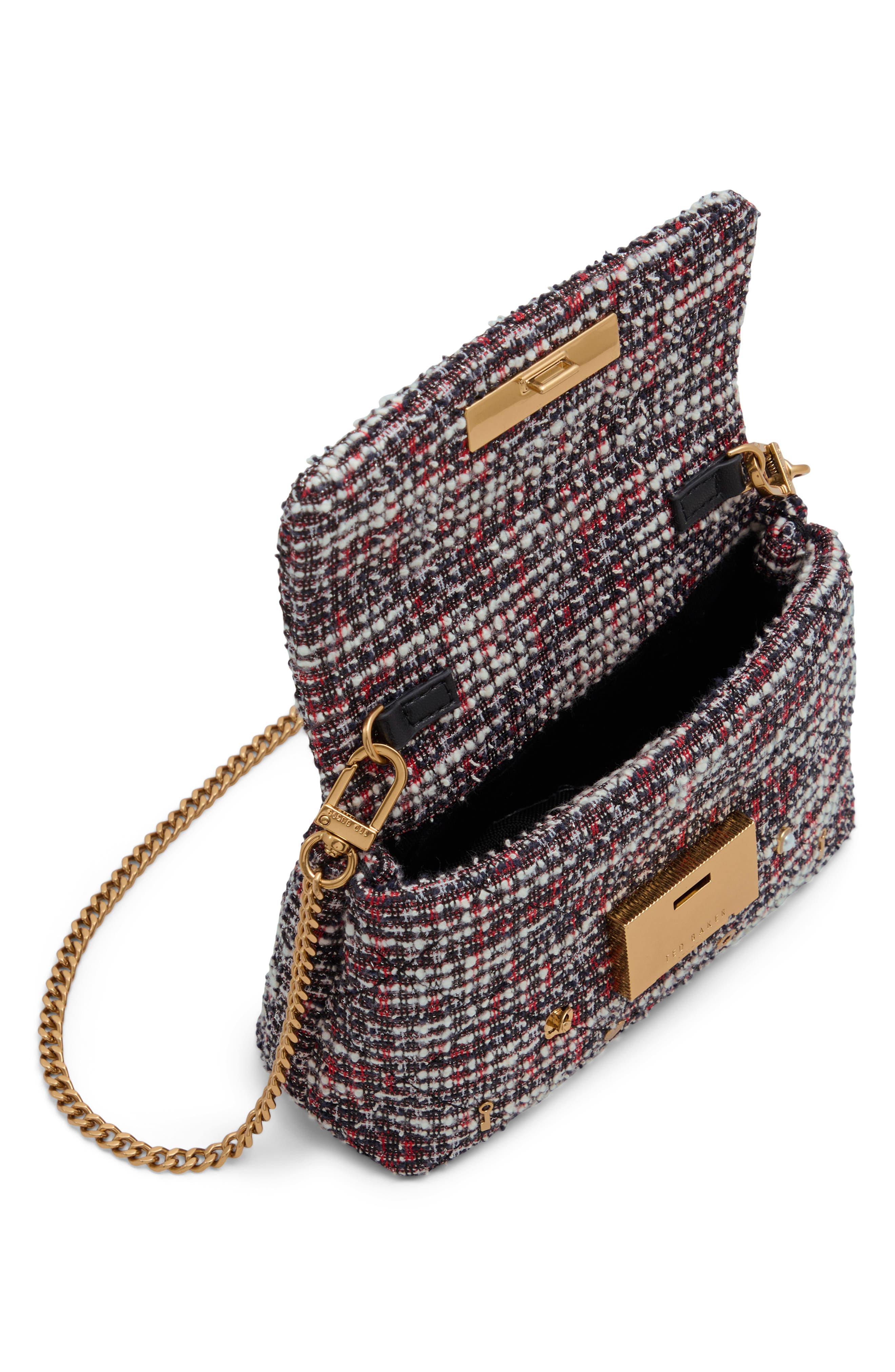 Ted Baker Ginn Tweed Shoulder Bag, Alternate, color, 