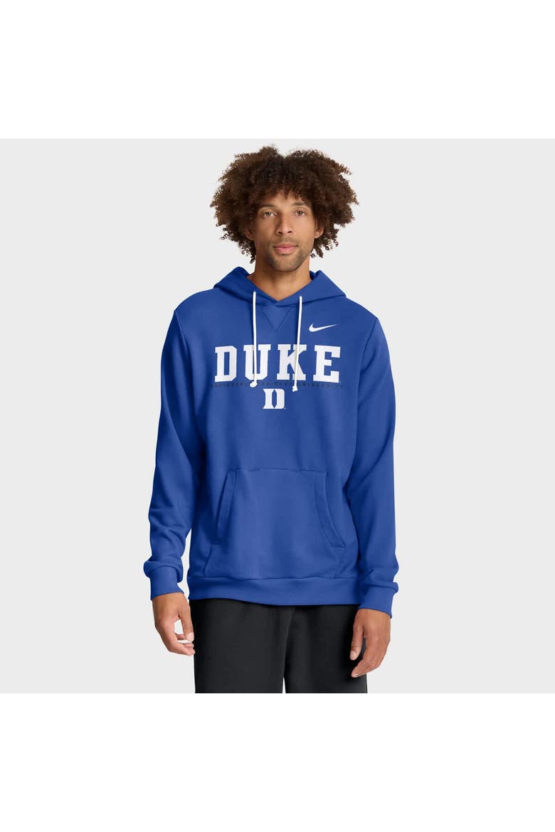 Men's Nike Royal Duke Blue Devils 2025 Sideline Standard Issue Dri-FIT Hoodie, Main, color, Royal