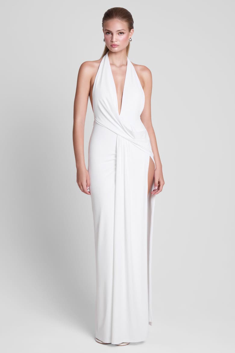 Palermo Plunge Drape Maxi Dress, Alternate, color, White
