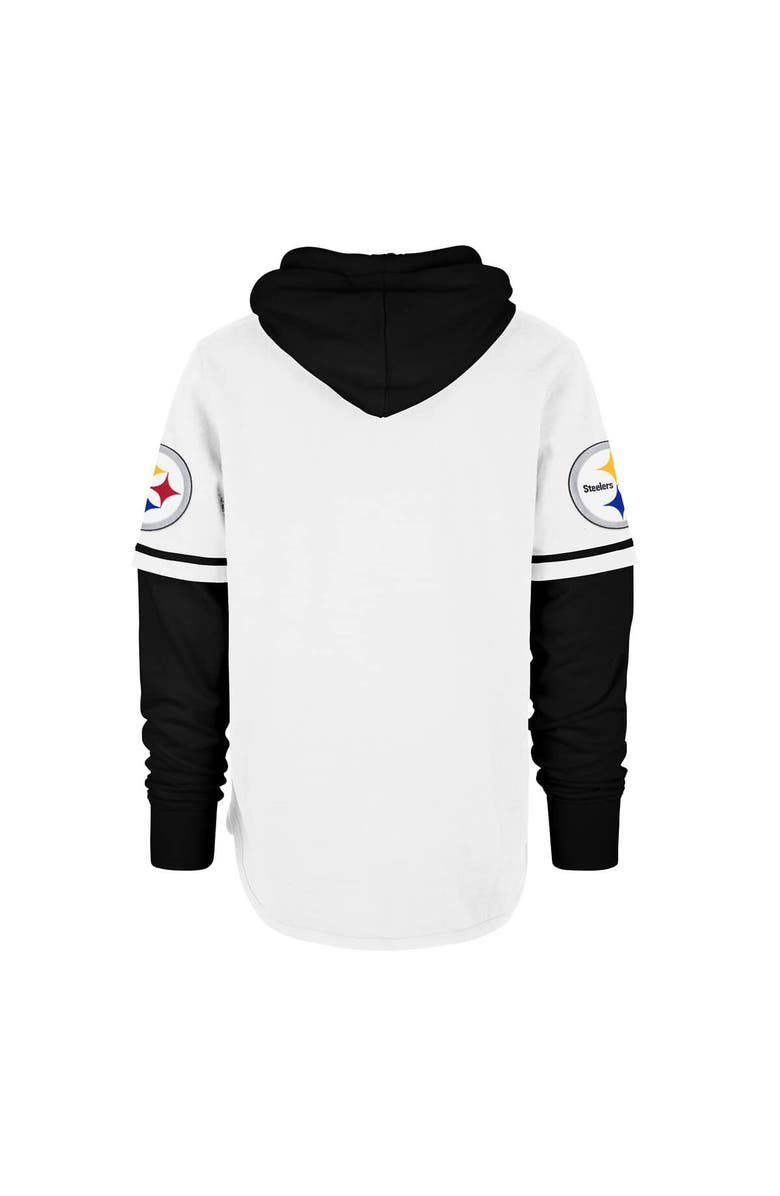 '47 Men's '47 White Pittsburgh Steelers Trifecta Shortstop Pullover Hoodie, Alternate, color, 