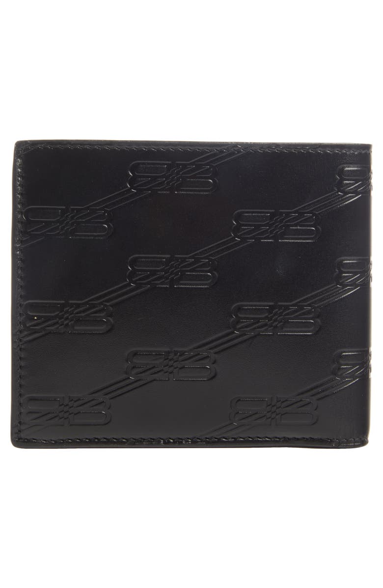 Balenciaga BB License Logo Leather Bifold Wallet, Alternate, color, 