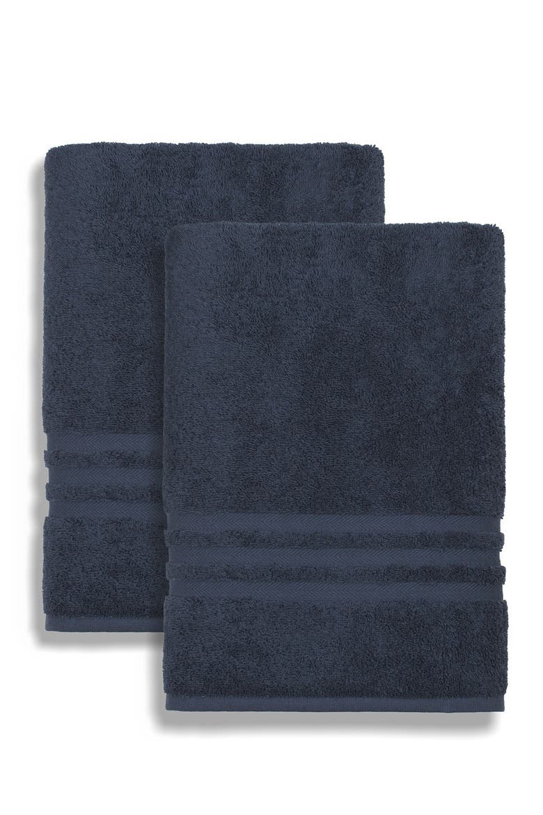Denzi Bath Towels - Set of 2 - Twilight Blue, Alternate, color, TWILIGHT BLUE