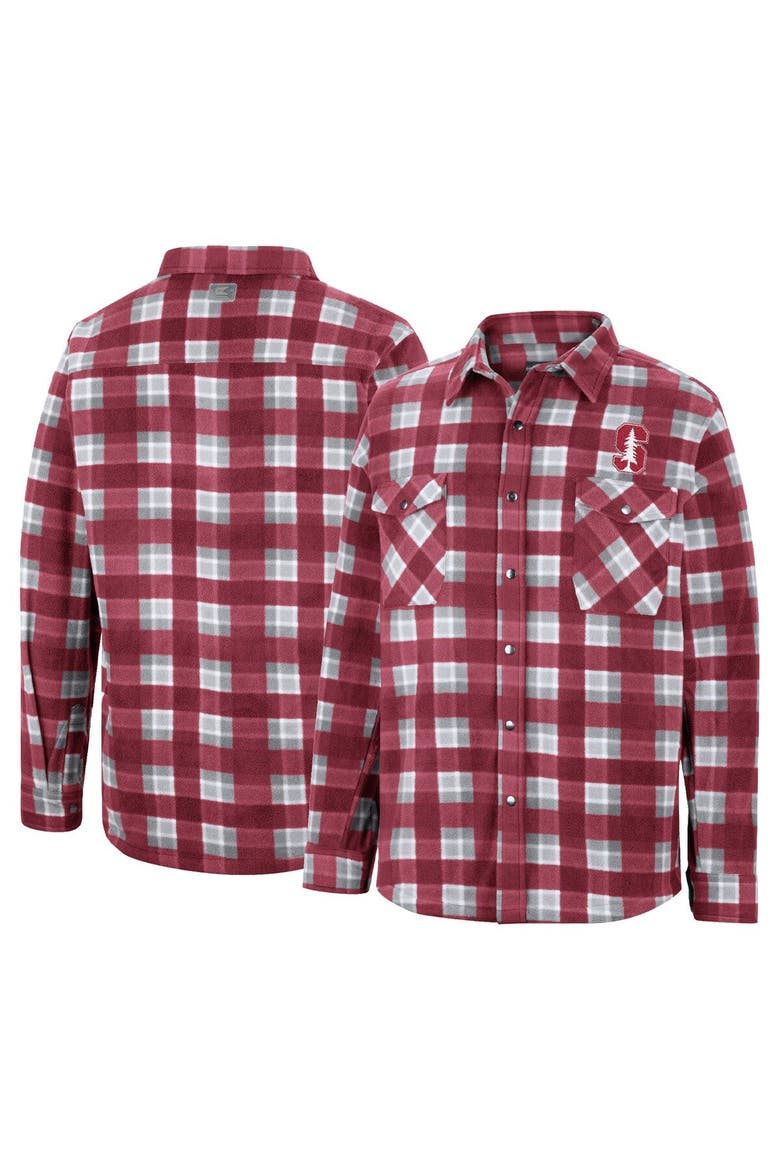 Men's Colosseum Cardinal Stanford Cardinal Ellis Full-Snap Jacket, Main, color, Cardinal