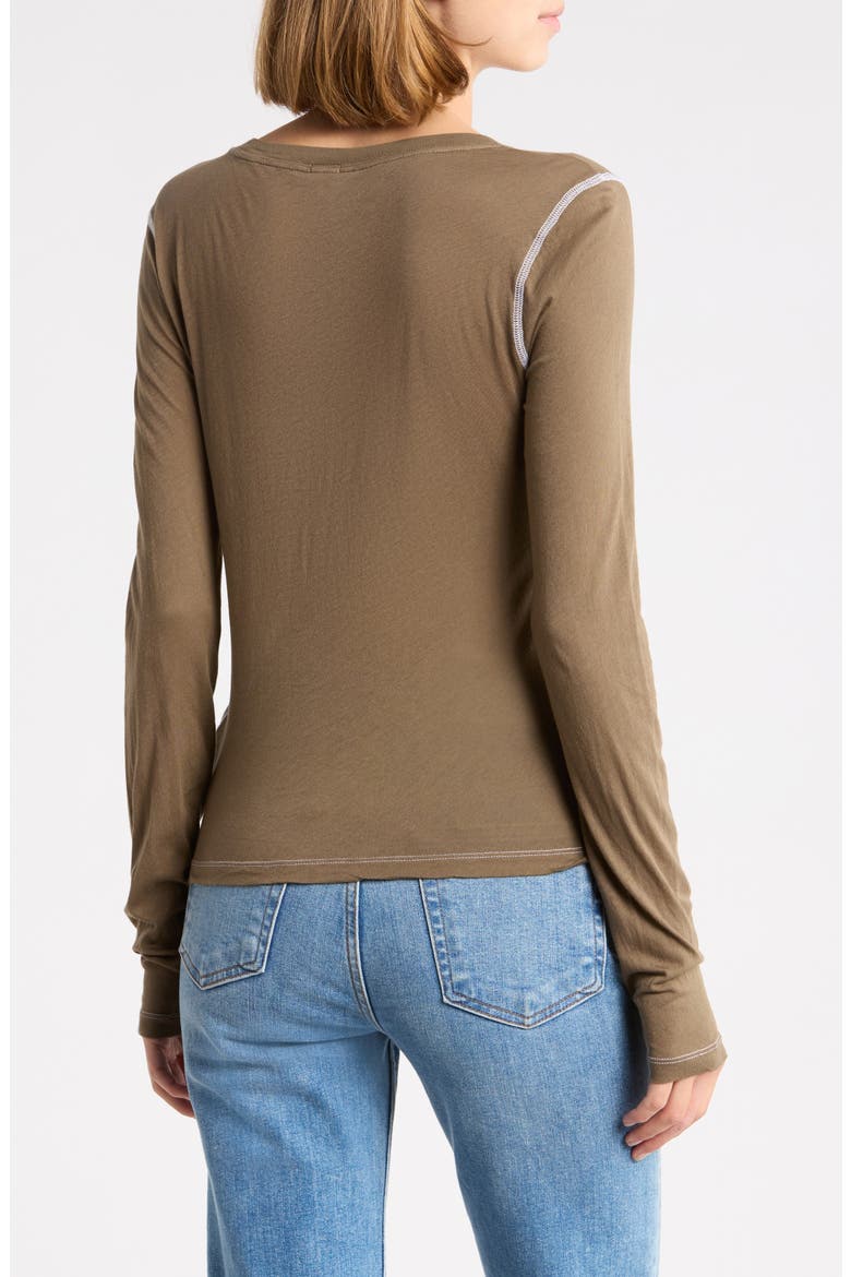 Sheer Long Sleeve Tee, Alternate, color, CYPRESSW/WHI