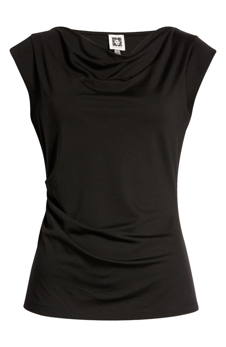 Anne Klein Gathered Cowl Neck Top, Alternate, color, Anne Black
