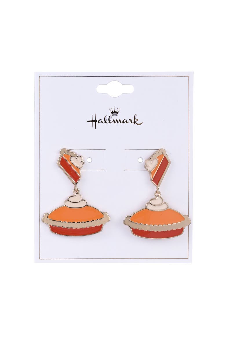 Pumpkin Pie Drop Earrings, Alternate, color, Orange