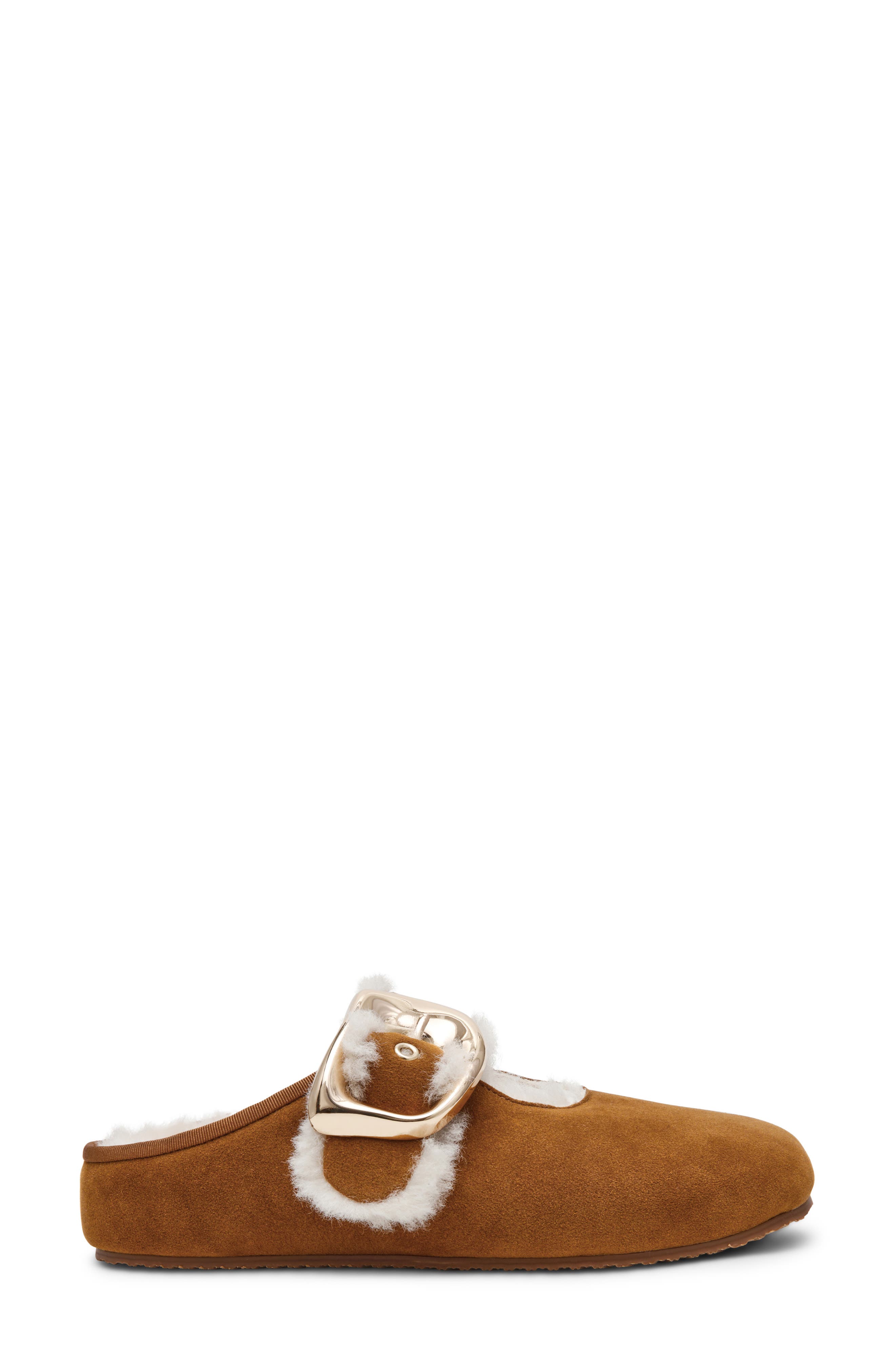 Steve Madden Cloudy Faux Shearling Mule, Alternate, color, Chestnut