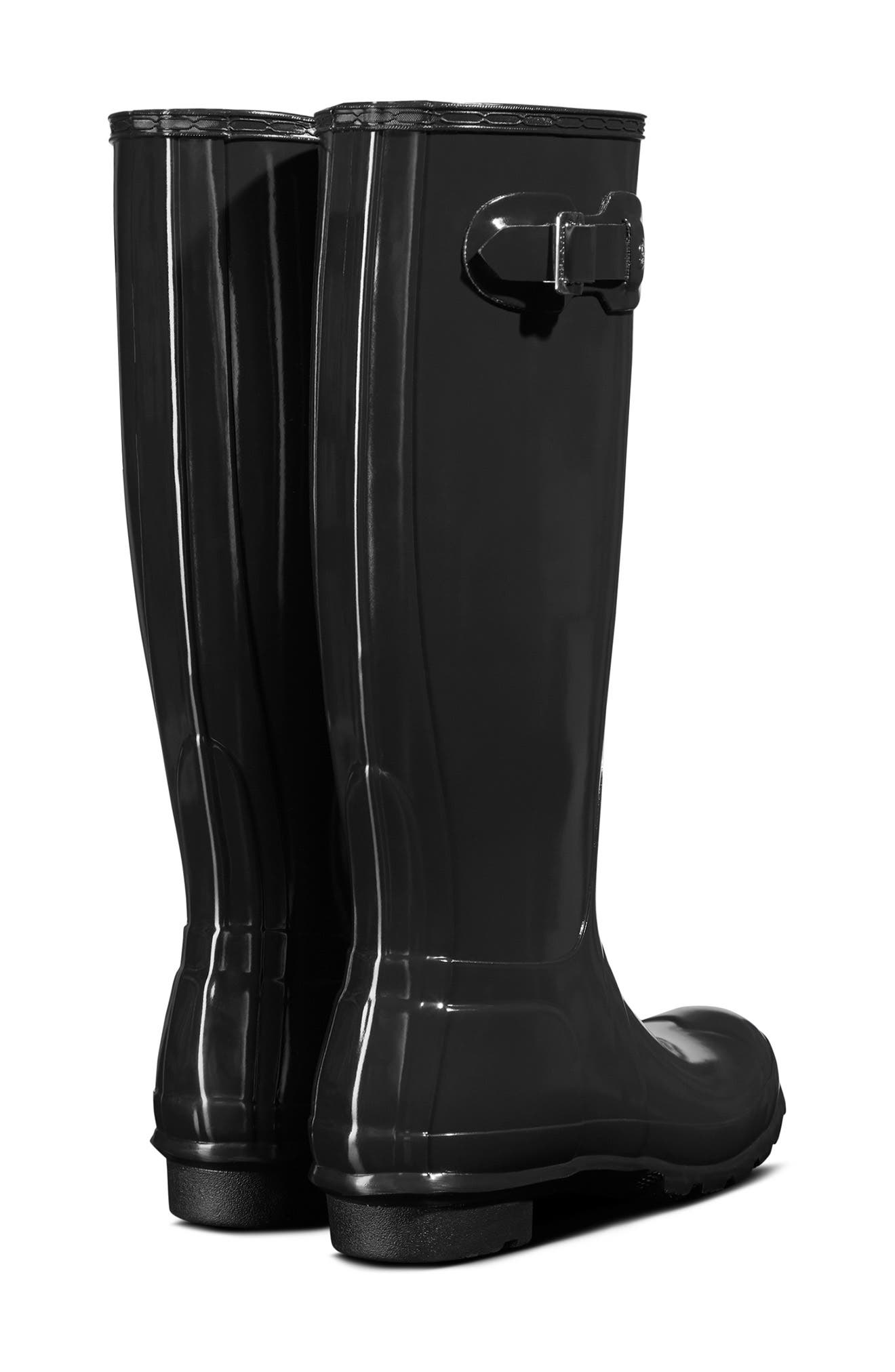 Original High Gloss Waterproof Boot, Alternate, color, ONYX