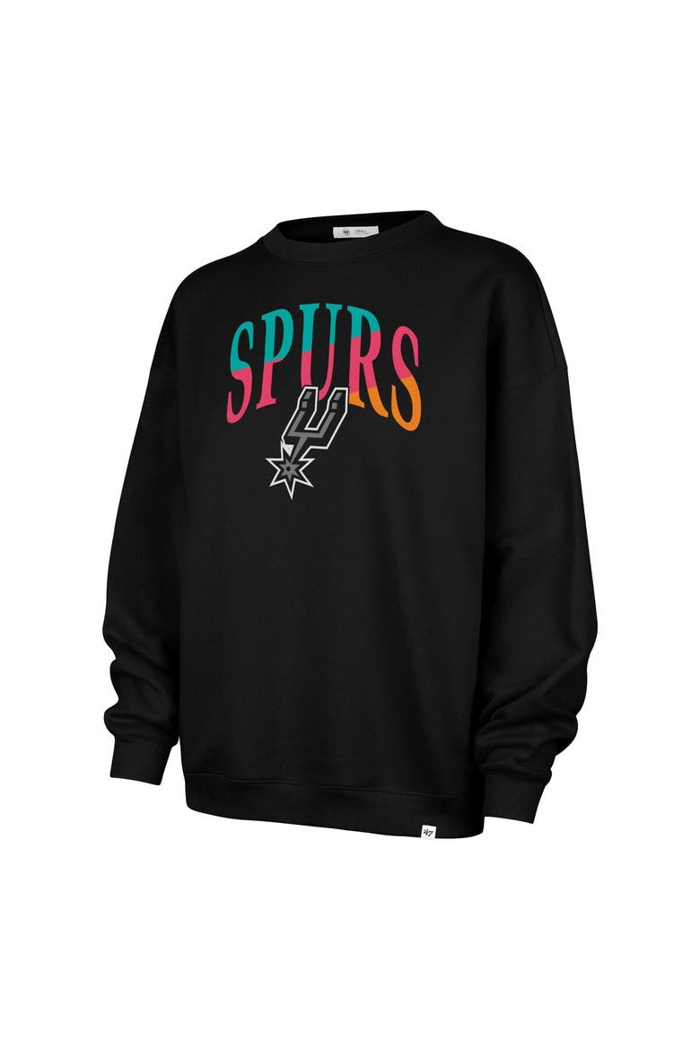 Women's '47 Black San Antonio Spurs Imprint Oversized Sweatshirt, Main, color, Black