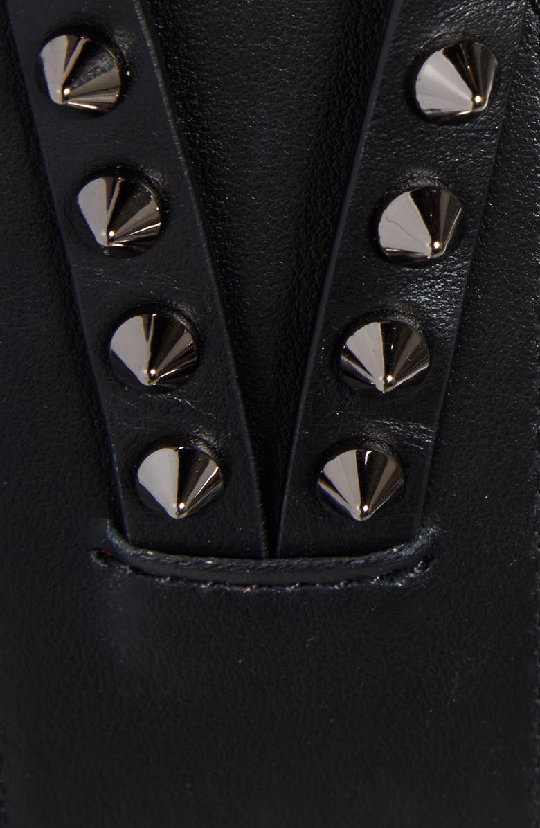 Christian Louboutin Cabata Spike Leather Corset Belt, Alternate, color, Black/ Gun Metal