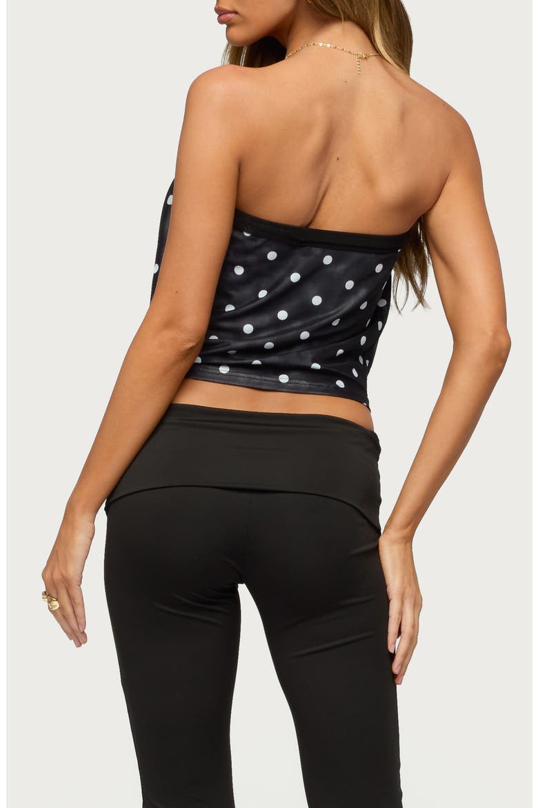 Jaclyn Polka Dot Strapless Mesh Top, Alternate, color, BLACK-AND-WHITE