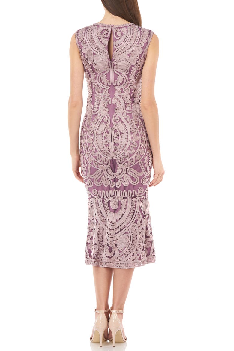 Soutache Mesh Dress, Alternate, color, DUSTY ROSE