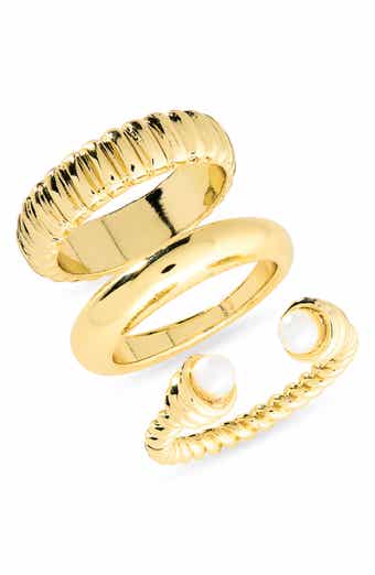 Demi-Fine Set of 3 Faux Pearl Rings