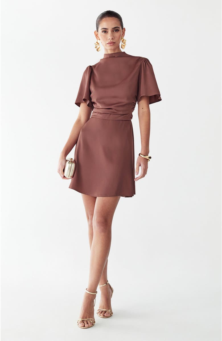 WILLA Saray Mini Dress, Alternate, color, Rosewood