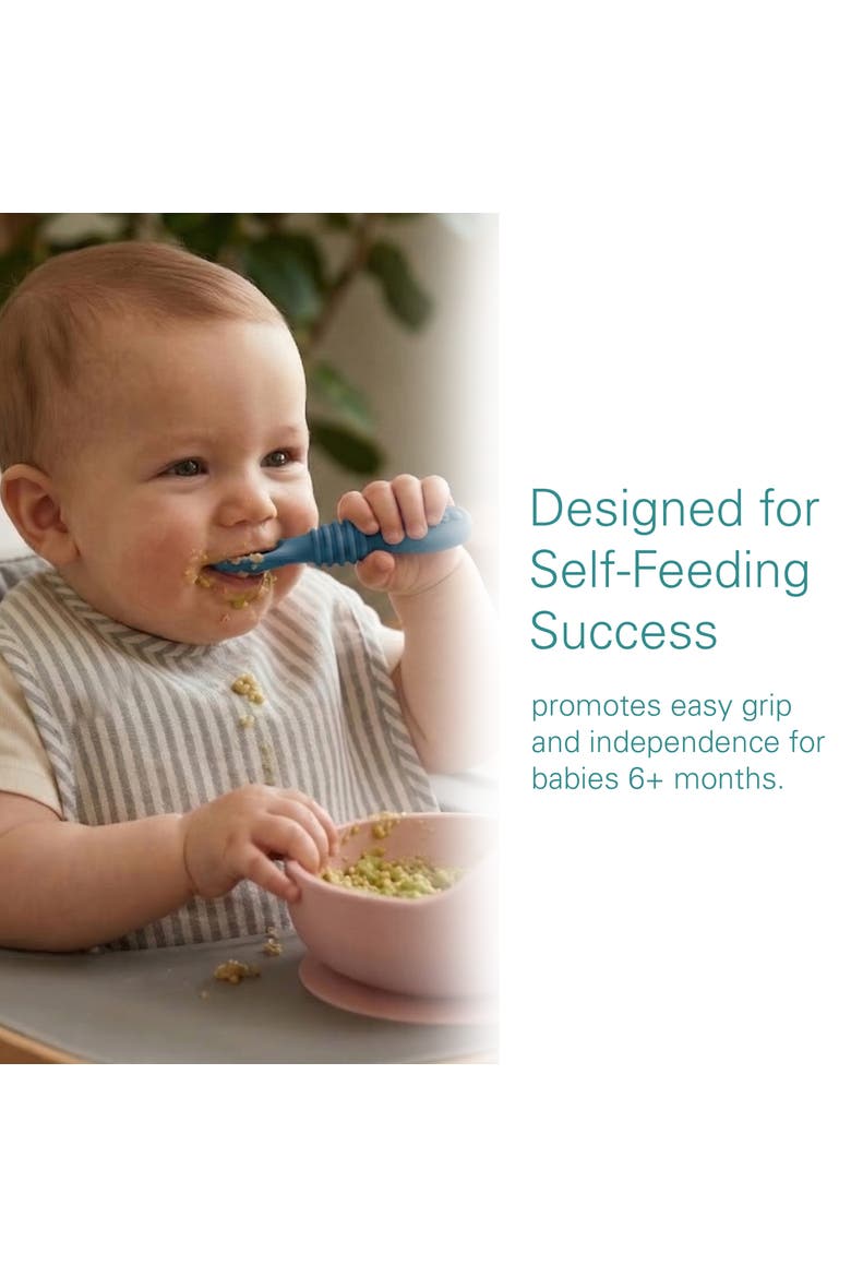 Baby Feeding Spoon Set 4-Piece, Alternate, color, Pastel Blue
