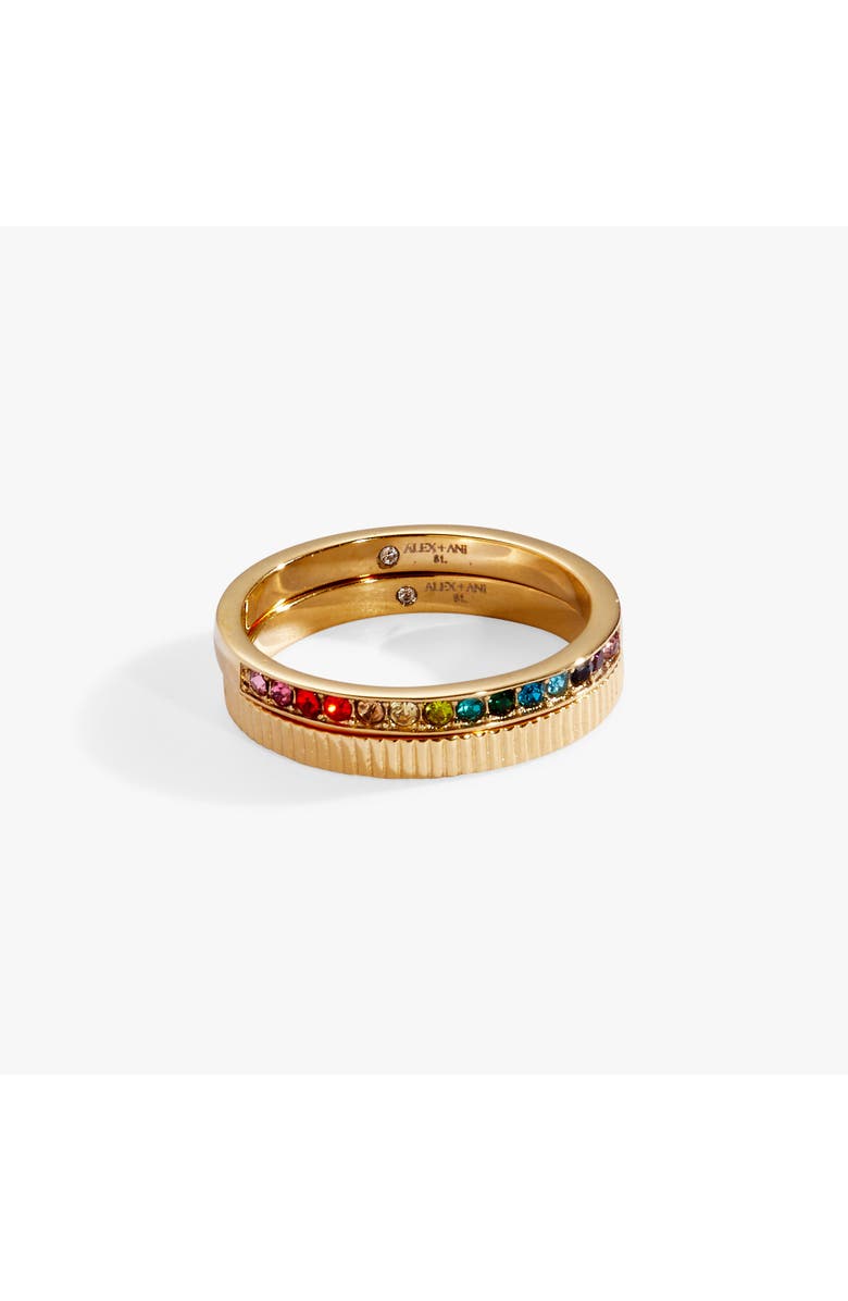 Alex and Ani Rainbow Ombre Pave Ring Set, Alternate, color, Rainbow Ombre