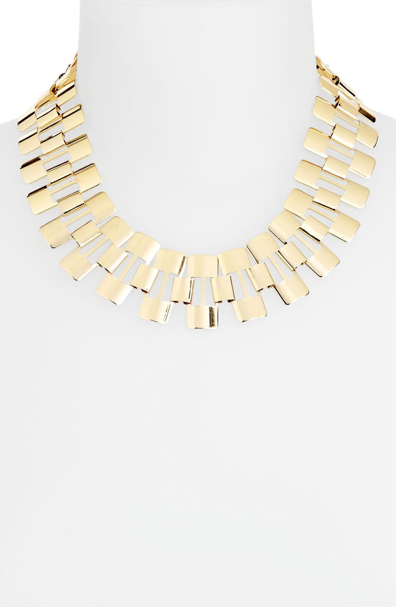 Topshop 'Track' Metal Collar Necklace, Main, color,