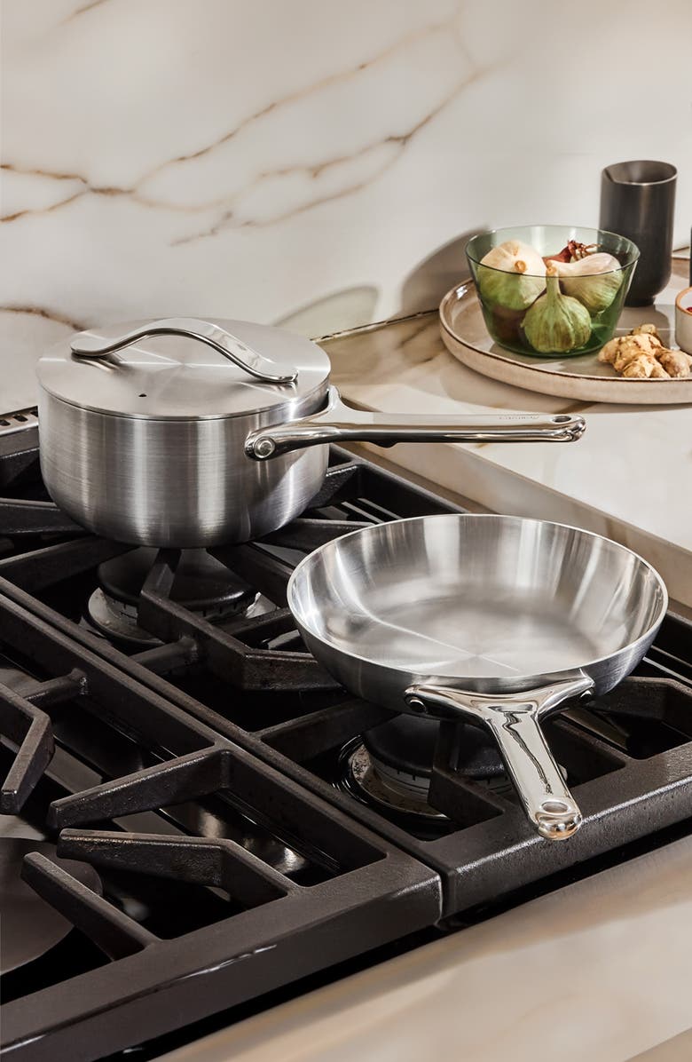 CARAWAY Stainless Steel 8" Fry Pan & 1.75-Quart Sauce Pan Set, Alternate, color,