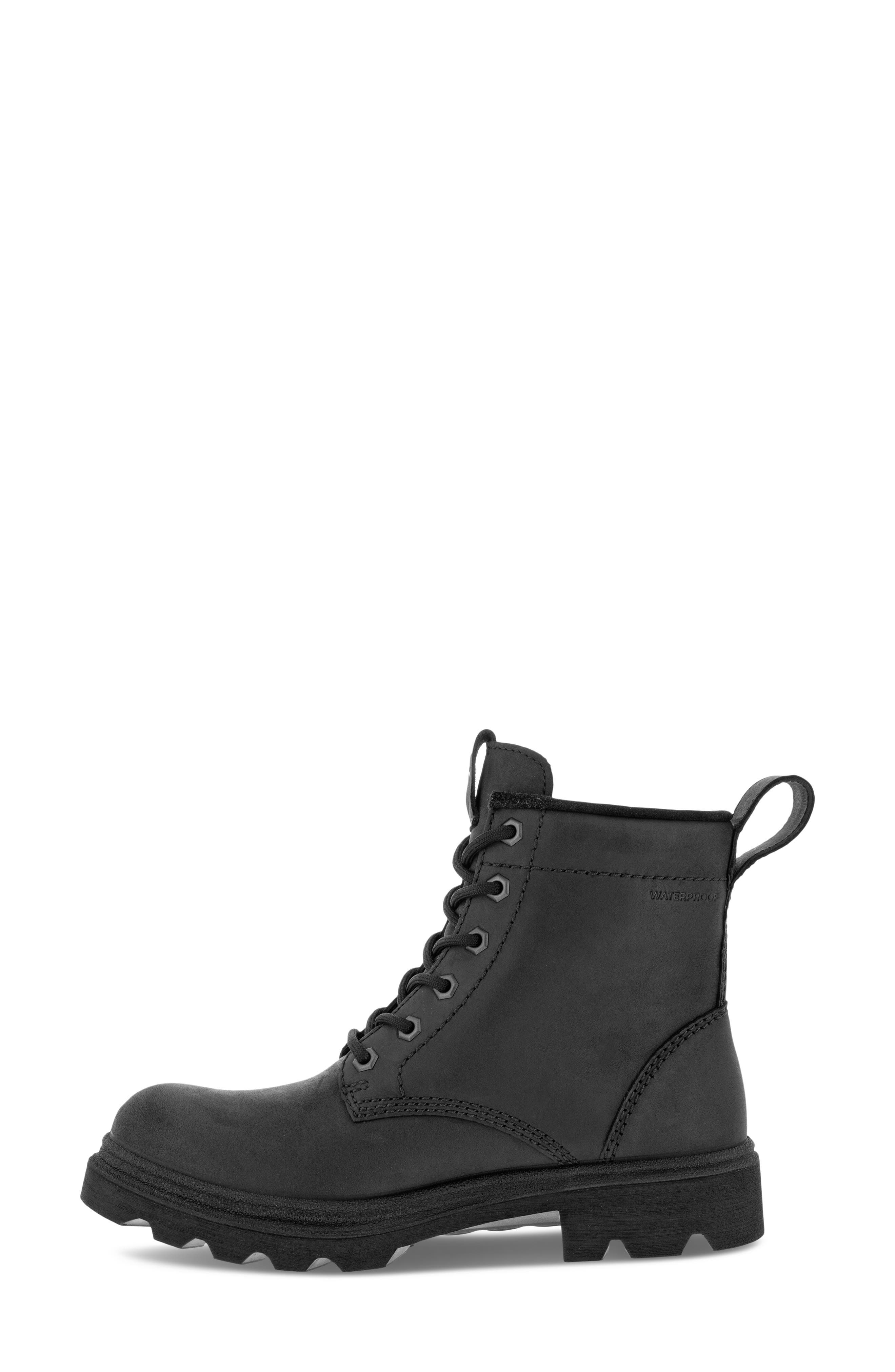 ECCO Grainer Lace-Up Leather Combat Boot, Alternate, color, 